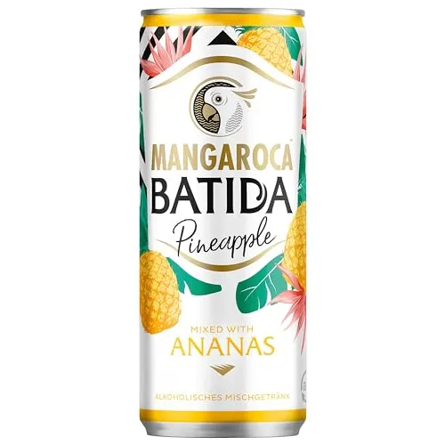 Mangaroca Batida RTD Pineapple 10 Prozent 1 x 250 ml Dose - Alkoholisches Mischgetränk aus Kokoslikör und Ananassaft (aus Ananaskonzentrat), fruchtiger Cocktail-Genuss für Unterwegs