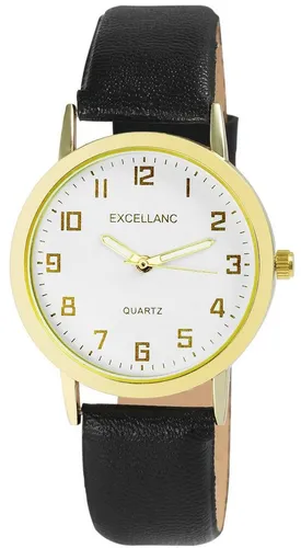 EXCELLANC Quarzuhr 2900230 Excellanc Herrenuhr mit Lederimitationsarmband leuchtende