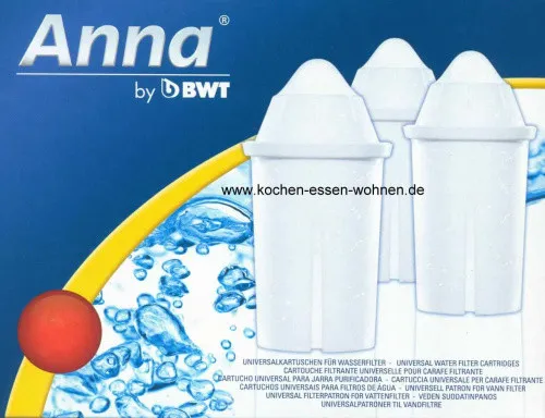 Anna Monomax Wasserfilter Kartuschen für Britafilter Universal - Wasserfilter, kompatibel mit Brita Universal, entfernt effektiv Blei und sorgt für reines Trinkwasser – ideal für den Haushalt.