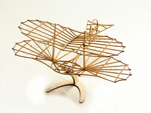 Otto Lilienthal Holzbaukasten Standmodell Flugzeug Schreibtisch Modellbau
