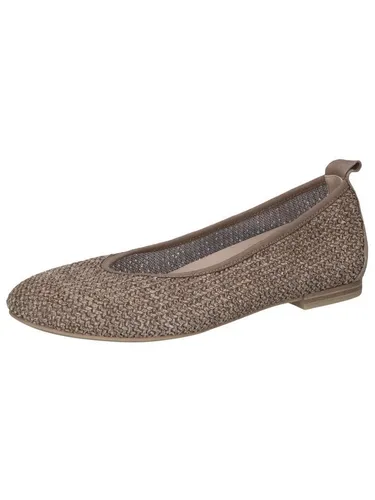 CAPRICE Damen Ballerinas mit Absatz, Braun (MUD Comb), 38 - Elegante Ballerinas mit flexiblem Wechselfußbett und innovativer MEMOTION-Technologie für optimalen Komfort. Der stilvolle Blockabsatz von 1,5 cm sorgt für müheloses Gehen. Atmungsaktives Futter aus Textil und Synthetik.