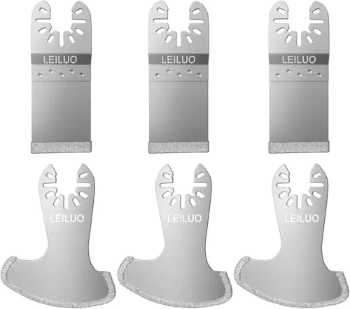 Diamant Oszillierendes Multitool Fugenentferner Sägeblatt Set 6 Stück Fliesenfugen Entferner Klingen kompatibel mit DeWalt Makita Einhell und mehr