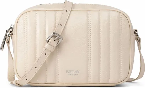REPLAY Umhängetasche Crossbody Bag Dirty White creme - Elegante Umhängetasche von REPLAY mit verstellbarem Schulterriemen, geräumigem Hauptfach und praktischen Kreditkartenfächern – ideal für Alltag und Reisen.