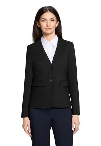 Betty Barclay Damen Kurzblazer Langarm Schwarz, 42 - Eleganter Damen Blazer mit taillierter Passform, ideal für formelle Anlässe oder den Alltag. Praktische Pattentaschen und moderner Reversekragen setzen stilvolle Akzente.