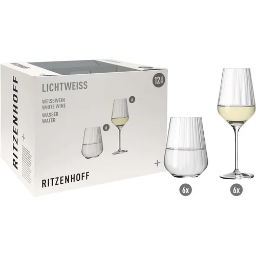 Ritzenhoff Weißweinset 12-tlg. STERNSCHLIFF – Elegante Gläser für jeden Anlass - Gläser - Ritzenhoff Weißweinset 12-tlg. 'STERNSCHLIFF' mit elegantem Design und spülmaschinengeeignet, ideal für gesellige Runden.