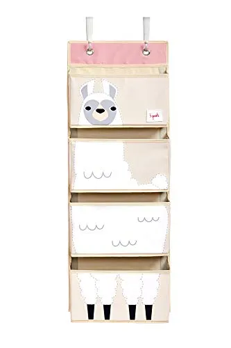 Sprouts Tür Organizer Kinderzimmer - Lama 3 - Praktischer Hängeorganizer für das Kinderzimmer, schafft Ordnung für Spielzeug und Bücher, platzsparend und farbenfroh, ideal für kleine Räume.