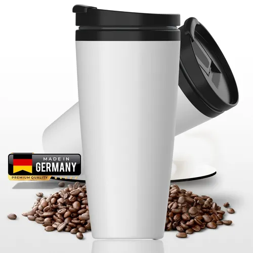 Produktbild Isolierbecher mit Klappdeckel 350 ml COFFEE TO GO Doppelwandiger Becher in Weiß