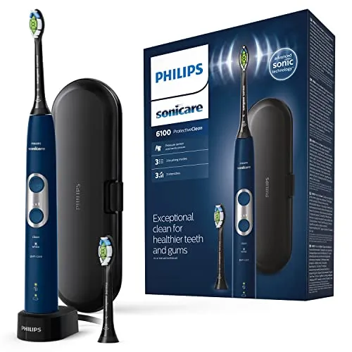 Philips Bodycare HX6871/47 Elektrische Schallzahnbürste - Marineblau - Elektrische Zahnbürste mit W2 Optimal White Bürstenkopf für strahlend weiße Zähne in nur einer Woche. Drei Putzprogramme und Drucksensor für optimale Zahnpflege.