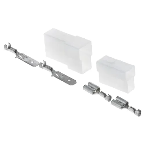 Kalitec KALI-2502B Fastin-Faston Set 2-polig aus Steckhülsengehäuse Flachsteckergehäuse Steckhülse und Flachstecker I KFZ Stecker für Automobilindustrie, Maschinenbau I 28A, 250 V AC/DC