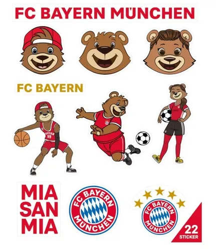 Produktbild Original FCB FC Bayern München Kinder Sticker 2er Set Maskottchen (Art. 34147)