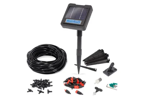 esotec Bewässerungssystem Solar Tröpfchenbewässerung Waterdrops 20 einstellbare Tropfer 101129, sehr kompakt