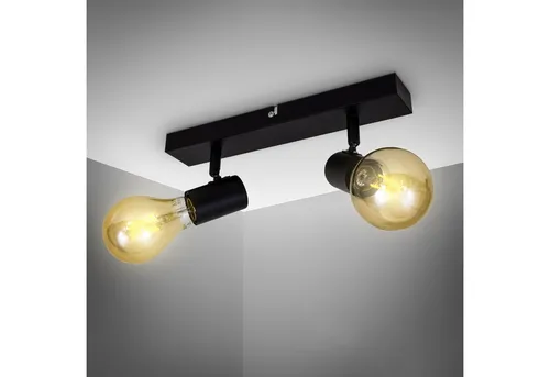 Schwenkbarer Deckenstrahler E27, 2-flammig, schwarz - Lampen - 2-flammige Deckenleuchte im Landhausstil, schwenkbare Spots für individuelle Ausleuchtung, ideal für jeden Raum, modernes Design in matt Schwarz.