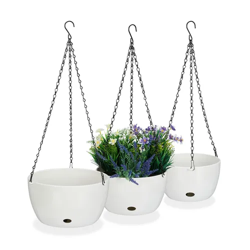 Blumenampel mit Wasserspeicher - Hängeblumentopf Set - Garten-Zubehör: Praktische Hängeampel mit Selbstbewässerung, ideal für Pflanzenliebhaber, die wenig Zeit haben. Perfekt für Innen- und Außenbereiche!