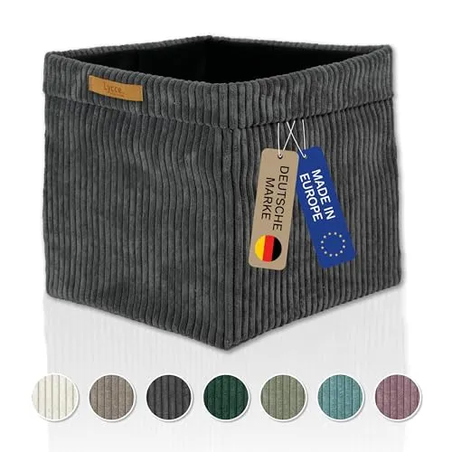 Lycce Kallax Box aus Cordstoff in grau von Lycce