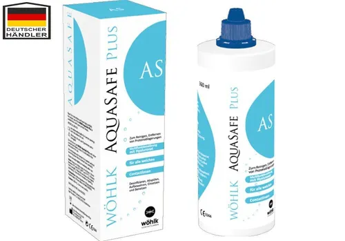 WÖHLK AQUASAFE PLUS AS (360 ml) Kombilösung für weiche Kontaktlinsen NEU