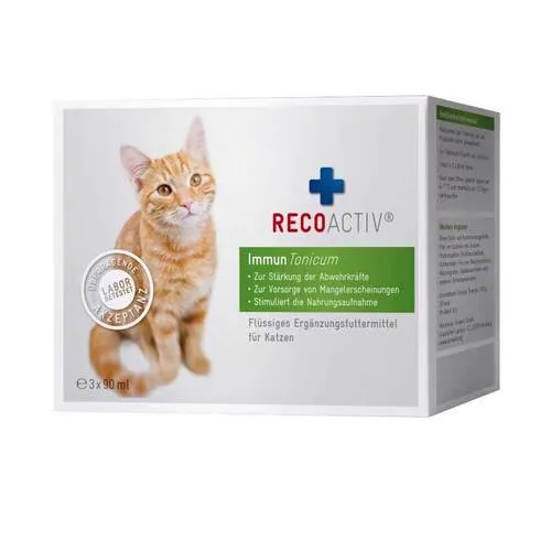 Recoactiv Immun Tonicum für Katzen - Kurpackung 3X90 ml, unterstützt die Immunabwehr und fördert die Gesundheit Ihrer Katze