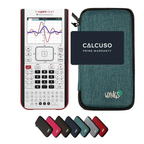 TI-Nspire CX II-T Grafikrechner mit WYNGS Schutztasche Türkis - Taschen- & Tischrechner mit hochwertiger WYNGS Schutztasche, ideal für Schüler und Studenten, um Mathematik und Naturwissenschaften effizient zu meistern.