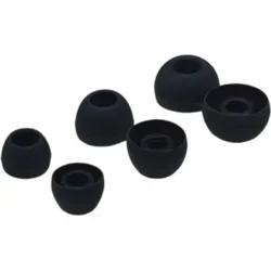 INF Silikon-Kopfhörer für 4,5–6 mm Kopfhörer, 3 Größen, 15 Paar Schwarz - Schwarz
