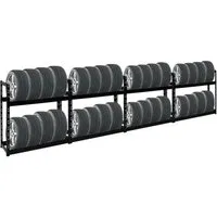 PROREGAL Reifenregal TIGER – 4x für bis zu 32 Reifen, Schwarz - Praktisches Reifenregal für bis zu 32 Reifen. Verstellbare Ebenen und einfacher Aufbau. Ideal für Sommer- und Winterreifen, robust und langlebig.