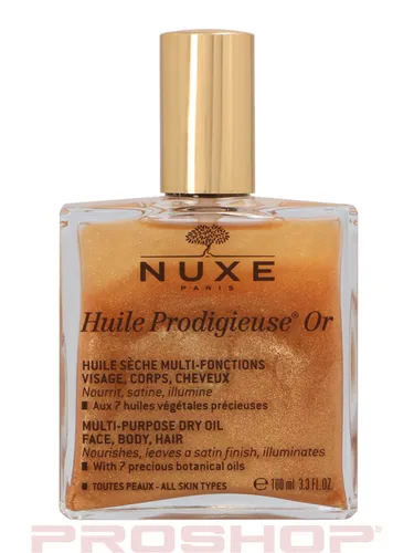NUXE Huile Prodigieuse Or - Multifunktions-Trockenöl 100 ml, pflegt Haut und Haar mit einem goldenen Schimmer