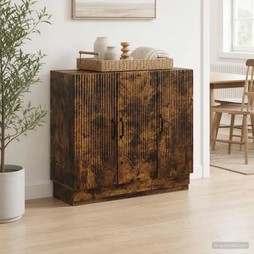 vidaXL Sideboard Geräucherte Eiche 89 x 34,5 x 77 cm