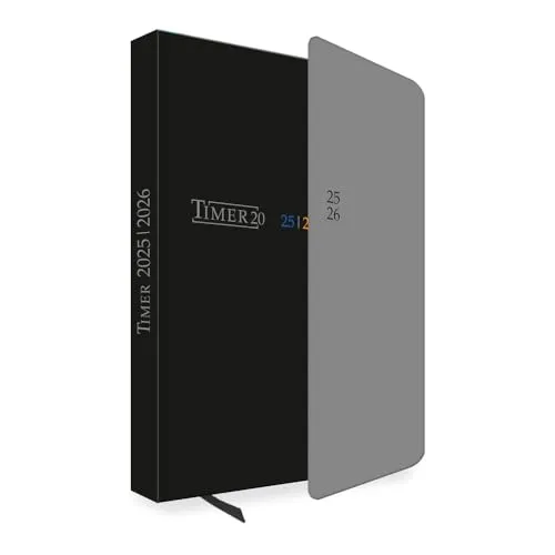 TRÖTSCH - Schülerkalender mit Klappe Black 25/26: Schulplaner Hausaufgabenheft Timer Terminkalender