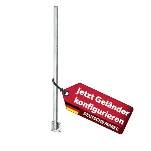 siwitec Universalpfosten 30 x 30 mm für Geländersysteme - Witterungsbeständiger Geländerpfosten aus feuerverzinktem Stahl, ideal für einfache Montage. Stabil und modern im Design, perfekt für Treppen und Mauern.
