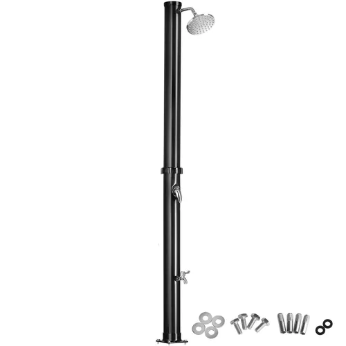 tectake® Gartendusche mit großem Duschkopf und Wasserhahn - Brausen & Duschen: Umweltfreundliche Solardusche mit 20l Tank für warmes Wasser, ideal für Garten, Camping oder Pool!