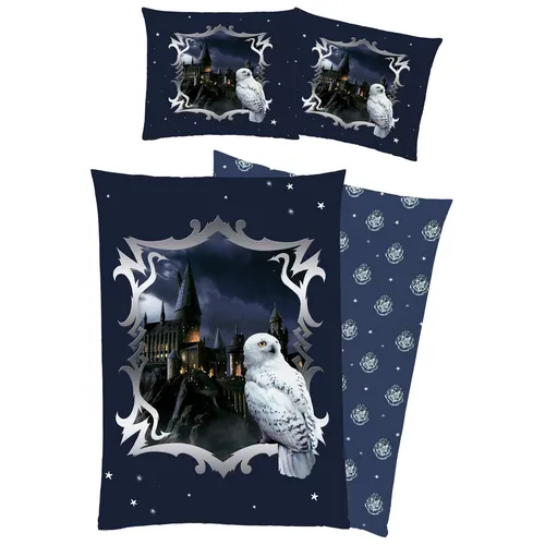 Harry Potter Bettwäsche Stars | Wendebettwäsche aus 100% Baumwolle 135x200 cm - Bettwäsche für Kinder und Jugendliche, mit ÖKOTEX STANDARD 100 zertifiziert. Die wendbare Bettwäsche bringt Magie ins Schlafzimmer und ist pflegeleicht bei 60°C.