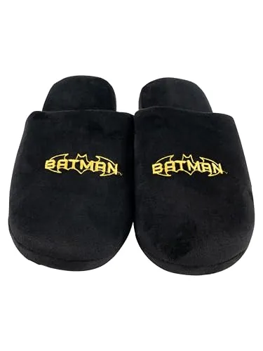 United Labels DC Comics Batman Hausschuhe für Herren - Puschen Schlappen Slipper Pantoffeln Schwarz (Schwarz, EU Schuhgrößensystem, Erwachsene, Herren, Numerisch (von/bis), M, 42, 43)
