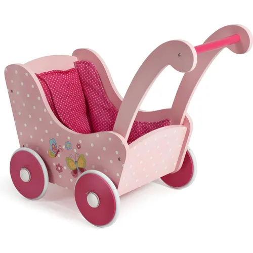 Holzpuppenwagen für Baby-Puppen bis 54 cm