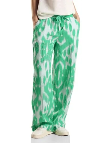 Stylische High Waist Hose - Damen-Hosen aus Leinen im Loose Fit mit Gummibund, Tunnelzug und seitlichen Eingriffstaschen – ideal für einen lässigen Look!