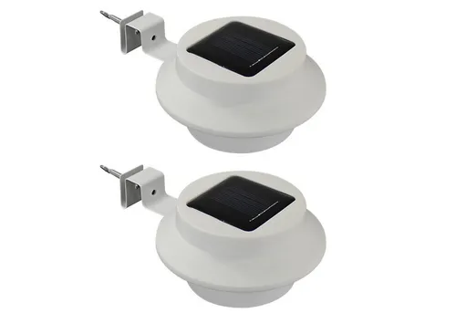 HAC24 LED Dachrinnenleuchte 2x Dachrinnenlampe Dachrinnen Lampe Regenrinne Solarleuchte, LED fest integriert, Kaltweiß, Je 3 LEDs Kaltweiß inkl. Befestigungsmaterial