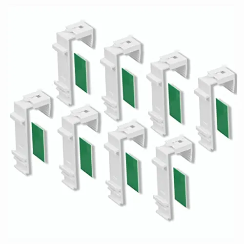KLEMMFLEX Klemmhalter lang, für Klemmfix Doppelrollo, Duo-Rollo ohne Bohren zum Klemmen und Kleben, 8 Stück, als Zubehör, Ersatzteil für die Aufhängung, Befestigung am PVC-Fenster, Balkontür