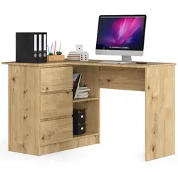 Raumhirsch Furniture Schreibtisch B16, Eiche Artisan, 124x77x85 cm - Moderner Schreibtisch B16 aus robustem Holzwerkstoff mit kratzfester Oberfläche. Ideal für Büro und Home-Office. Praktische Schubladen mit Soft-Close-Mechanismus sorgen für Ordnung und eine angenehme Arbeitsatmosphäre.