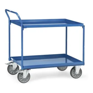Fetra Tischwagen 4920 - Robuster Tischwagen aus Metall mit 2 Etagen, Tragkraft bis 400 kg, ideal für Lager und Werkstätten. Made in Germany mit 10 Jahren Garantie!
