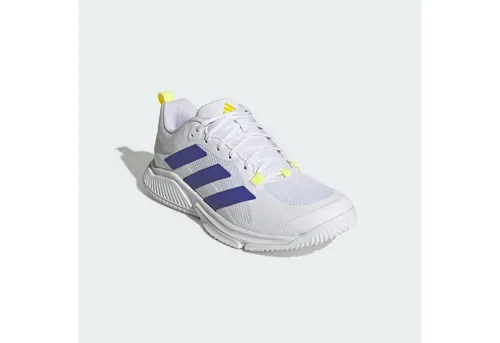 adidas Performance COURT TEAM BOUNCE 2.0 Hallenschuhe für Volleyball - Diese Hallenschuhe in Cloud White/Solar Purple bieten optimalen Halt und Komfort für Volleyballspieler. Mit Schnürverschluss und robuster Konstruktion sind sie ideal für den sportlichen Einsatz.