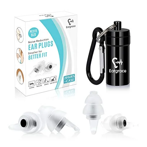 Ohrstöpsel zum Schlafen, Eargrace 2 Paar Soft Noise Reduktion Gehörschutzstöpsel für kleine Gehörgänge, gegen Schnarchen, Reisen, Konzerte & laute Veranstaltungen