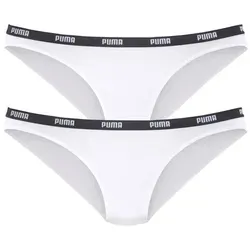 PUMA Bikinislip Iconic (Packung, 2er-Pack) mit schmalem Logo-Webbündchen weiß L