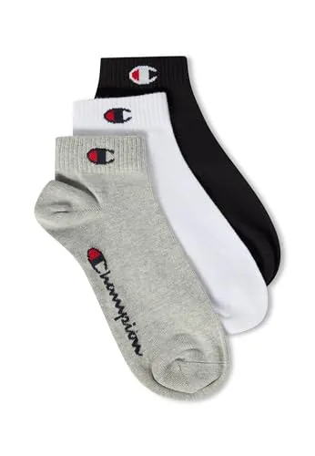 Champion Unisex Basics 3pk Quarter Socken, Hellgrau Meliert, 39-42 EU