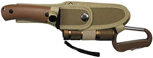 MFH Messerset mit LED und Nylon-Scheide coyote - Taschenmesser mit LED-Licht, ideal für Outdoor-Aktivitäten und Camping, inklusive robuster Nylon-Scheide für einfachen Transport.