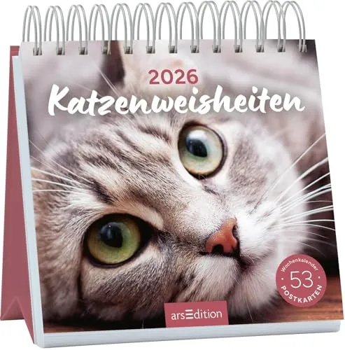 Postkartenkalender Katzenweisheiten 2026: Wochenkalender für Katzenfans - Sozialwissenschaften: 53 liebevoll gestaltete Postkarten mit Katzenweisheiten, ideal zum Verschenken oder zum Dekorieren!