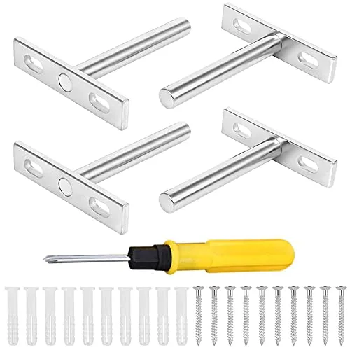 STCRERAG 4 Stück Regalträger Unsichtbar Tablarträger Kaltgewalzter Stahl Tablarträger mit Schrauben Verdeckt Schwebende Regalhalterungen Robustes Regalbodenträger für Wohnzimmer Schlafzimmer Veranda