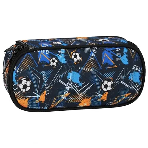 sarcia.eu Fußballfach Schulmäppchen für einen Fußballspieler, ovales Etui für einen Jungen 22x10x5cm (Fußball Fächern B)