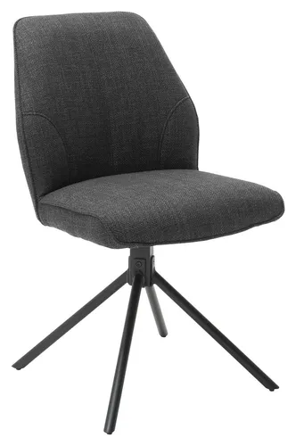 Drehbarer Esszimmerstuhl Anthrazit – Polsterstuhl mit Metallgestell - Moderner Esszimmerstuhl aus anthrazitfarbenem Webstoff, drehbar und mit einer max. Gewichtskapazität von 120 kg – ideal für gemütliche Essbereiche.