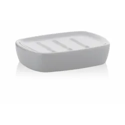 Keck und Lang GmbH Kela Landora Seifenschale, Schöner Seifenhalter aus Keramik, Farbe: gletschergrau 20405