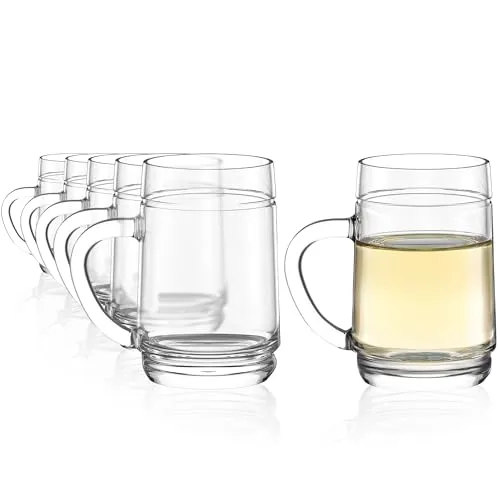 Stölzle Lausitz Weinkanne Set - 6 Henkelgläser 250 ml - Krüge, Dekantierer & Karaffen - Vielseitige Gläser für Wein, Limonade und mehr, stabil, spülmaschinengeeignet und perfekt für Gartenpartys.