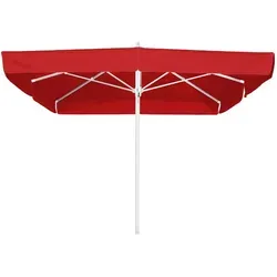 Schneider Marktschirm Quadro 300 cm x 300 cm Rot - Sonnenschirm mit Seilzugmechanik, stabiler Aluminiumkonstruktion und UV 50+ Schutz für unbeschwerten Schatten an sonnigen Tagen.