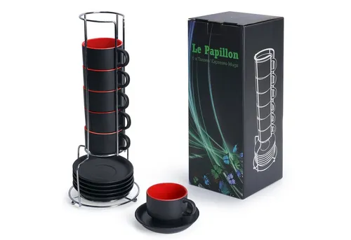 MiaMio Espressotasse 6 x 75 ml in rot von MiaMio