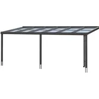 Skan Holz Terrassenüberdachung Monza 648 x 307 cm - Terrassenüberdachung aus hochwertigem Aluminium in Anthrazit, mit modernem Design und 10 mm Verbund-Sicherheits-Glas für optimalen Lichtdurchlass und hohen Schallschutz.